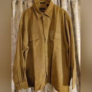 Men's Van Heusen Soft Suede Dress Shirt XL Beige